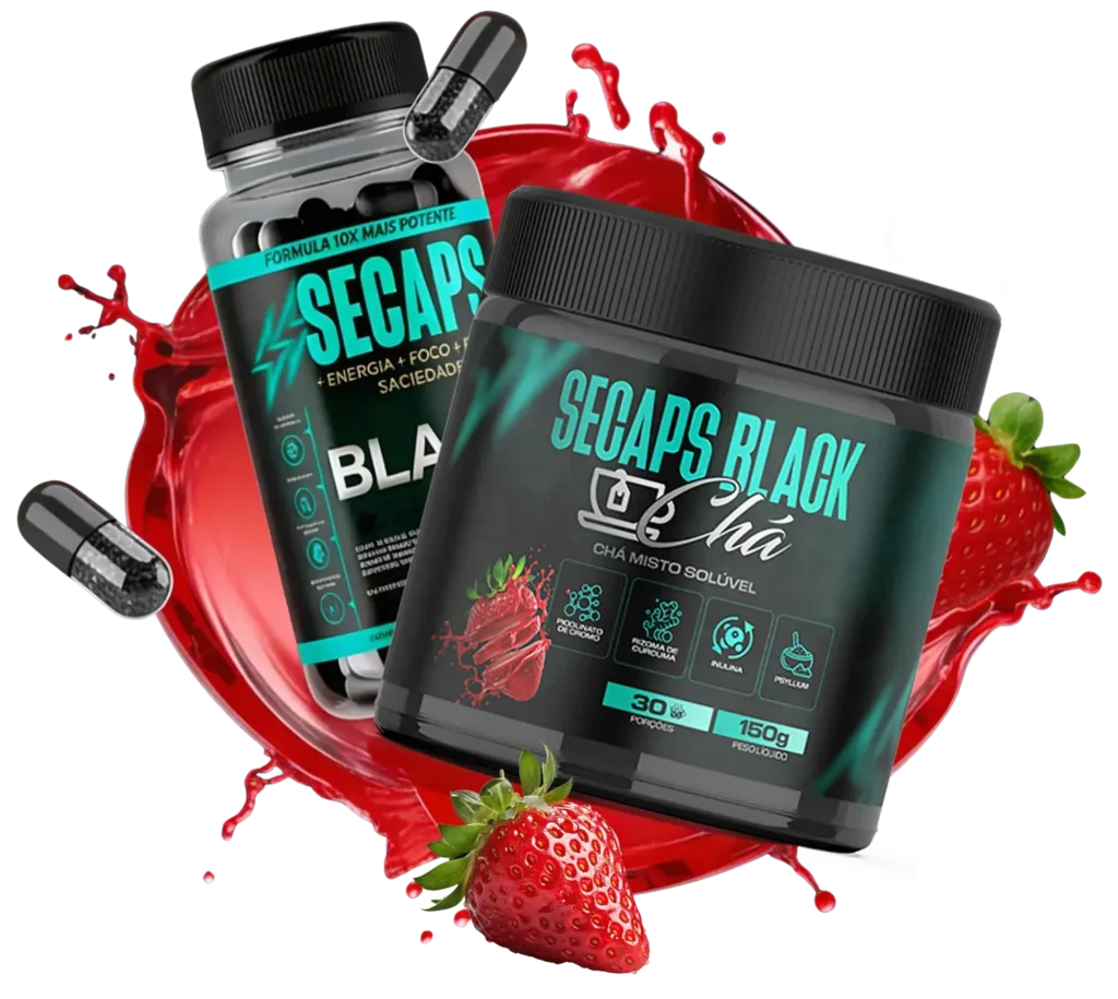 Secaps Black Cápsulas e Chá — kit oficial